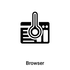 Browser icon vector isolated on white background, logo concept of Browser sign on transparent background, black filled symbol