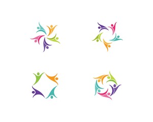 Fototapeta na wymiar community care Logo template