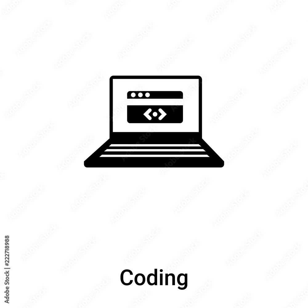 Poster coding icon vector isolated on white background, logo concept of coding sign on transparent backgrou