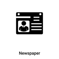 Newspaper icon vector isolated on white background, logo concept of Newspaper sign on transparent background, black filled symbol