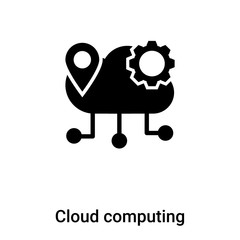 Cloud computing icon vector isolated on white background, logo concept of Cloud computing sign on transparent background, black filled symbol