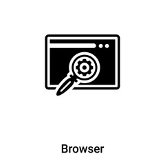 Browser icon vector isolated on white background, logo concept of Browser sign on transparent background, black filled symbol