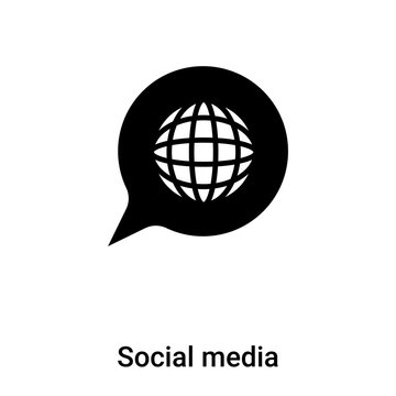 Social media icon vector isolated on white background, logo concept of Social media sign on transparent background, black filled symbol