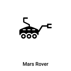Mars Rover icon vector isolated on white background, logo concept of Mars Rover sign on transparent background, black filled symbol