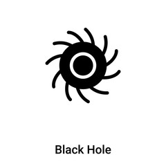 Black Hole icon vector isolated on white background, logo concept of Black Hole sign on transparent background, black filled symbol