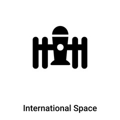 International Space Station icon vector isolated on white background, logo concept of International Space Station sign on transparent background, black filled symbol