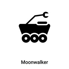 Moonwalker icon vector isolated on white background, logo concept of Moonwalker sign on transparent background, black filled symbol