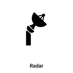 Radar icon vector isolated on white background, logo concept of Radar sign on transparent background, black filled symbol