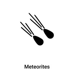 Meteorites icon vector isolated on white background, logo concept of Meteorites sign on transparent background, black filled symbol
