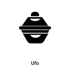Ufo icon vector isolated on white background, logo concept of Ufo sign on transparent background, black filled symbol
