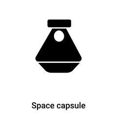 Space capsule icon vector isolated on white background, logo concept of Space capsule sign on transparent background, black filled symbol