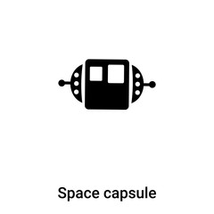 Space capsule icon vector isolated on white background, logo concept of Space capsule sign on transparent background, black filled symbol