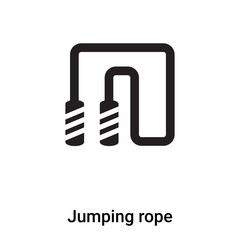 Jumping rope icon vector isolated on white background, logo concept of Jumping rope sign on transparent background, black filled symbol