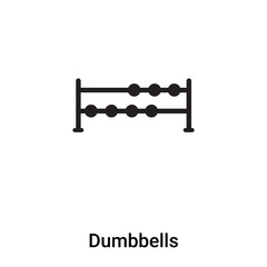 Dumbbells icon vector isolated on white background, logo concept of Dumbbells sign on transparent background, black filled symbol