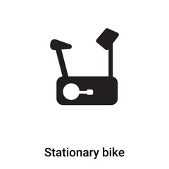 Stationary bike icon vector isolated on white background, logo concept of Stationary bike sign on transparent background, black filled symbol