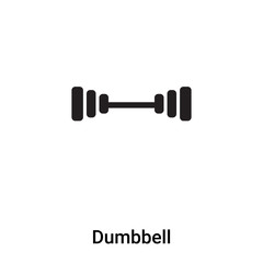 Dumbbell icon vector isolated on white background, logo concept of Dumbbell sign on transparent background, black filled symbol