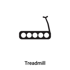 Treadmill icon vector isolated on white background, logo concept of Treadmill sign on transparent background, black filled symbol