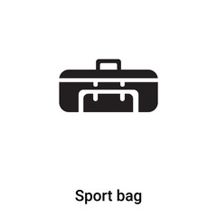 Sport bag icon vector isolated on white background, logo concept of Sport bag sign on transparent background, black filled symbol