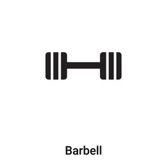 Barbell icon vector isolated on white background, logo concept of Barbell sign on transparent background, black filled symbol