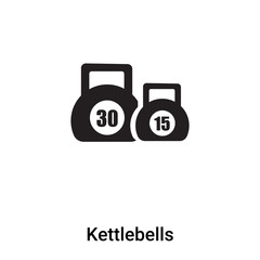 Kettlebells icon vector isolated on white background, logo concept of Kettlebells sign on transparent background, black filled symbol