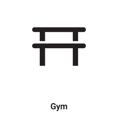 Gym icon vector isolated on white background, logo concept of Gym sign on transparent background, black filled symbol