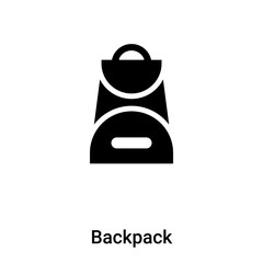 Backpack icon vector isolated on white background, logo concept of Backpack sign on transparent background, black filled symbol