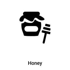 Honey icon vector isolated on white background, logo concept of Honey sign on transparent background, black filled symbol