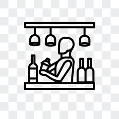 bar icon isolated on transparent background. Modern and editable bar icon. Simple icons vector illustration.