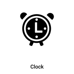 Clock icon vector isolated on white background, logo concept of Clock sign on transparent background, black filled symbol