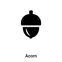 Acorn icon vector isolated on white background, logo concept of Acorn sign on transparent background, black filled symbol