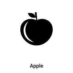 Apple icon vector isolated on white background, logo concept of Apple sign on transparent background, black filled symbol