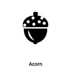 Acorn icon vector isolated on white background, logo concept of Acorn sign on transparent background, black filled symbol