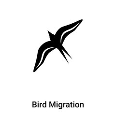 Bird Migration icon vector isolated on white background, logo concept of Bird Migration sign on transparent background, black filled symbol