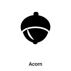 Fototapeta premium Acorn icon vector isolated on white background, logo concept of Acorn sign on transparent background, black filled symbol