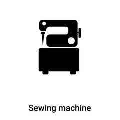 Sewing machine icon vector isolated on white background, logo concept of Sewing machine sign on transparent background, black filled symbol