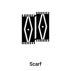 Scarf icon vector isolated on white background, logo concept of Scarf sign on transparent background, black filled symbol