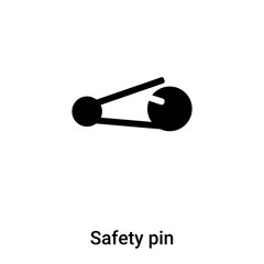 Safety pin icon vector isolated on white background, logo concept of Safety pin sign on transparent background, black filled symbol