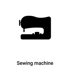 Sewing machine icon vector isolated on white background, logo concept of Sewing machine sign on transparent background, black filled symbol
