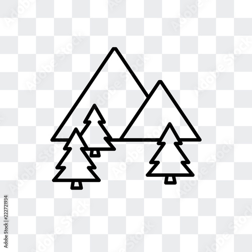 Mountains Icon Isolated On Transparent Background Modern - mountains drawing simple