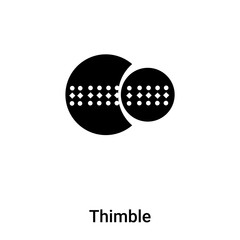 Thimble icon vector isolated on white background, logo concept of Thimble sign on transparent background, black filled symbol
