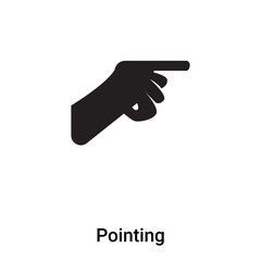 Pointing icon vector isolated on white background, logo concept of Pointing sign on transparent background, black filled symbol