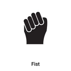 Obraz premium Fist icon vector isolated on white background, logo concept of Fist sign on transparent background, black filled symbol