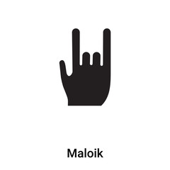 Maloik icon vector isolated on white background, logo concept of Maloik sign on transparent background, black filled symbol