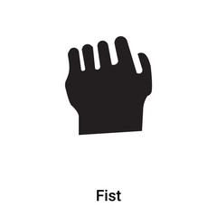 Fist icon vector isolated on white background, logo concept of Fist sign on transparent background, black filled symbol