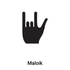 Maloik icon vector isolated on white background, logo concept of Maloik sign on transparent background, black filled symbol