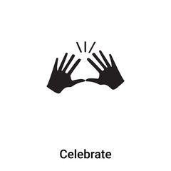 Celebrate icon vector isolated on white background, logo concept of Celebrate sign on transparent background, black filled symbol