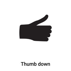 Thumb down icon vector isolated on white background, logo concept of Thumb down sign on transparent background, black filled symbol