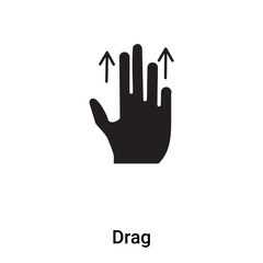 Drag icon vector isolated on white background, logo concept of Drag sign on transparent background, black filled symbol