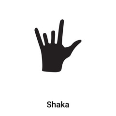 Shaka icon vector isolated on white background, logo concept of Shaka sign on transparent background, black filled symbol