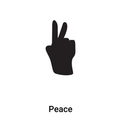 Peace Sign icon vector isolated on white background, logo concept of Peace Sign sign on transparent background, black filled symbol
